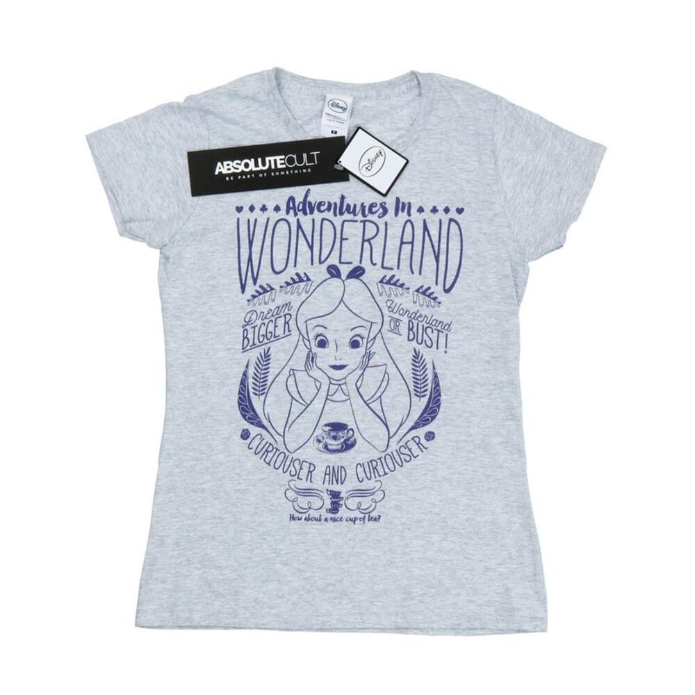 Alice In Wonderland Womens/Ladies Adventures Heather T-Shirt / Heather Grey